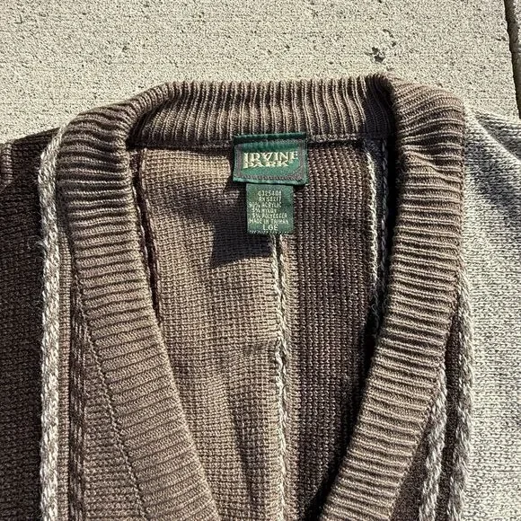 Vintage EclecticGrandpa old money Irvine Park Cardigan Coogi Stripe Men Large - Picture 2 of 8